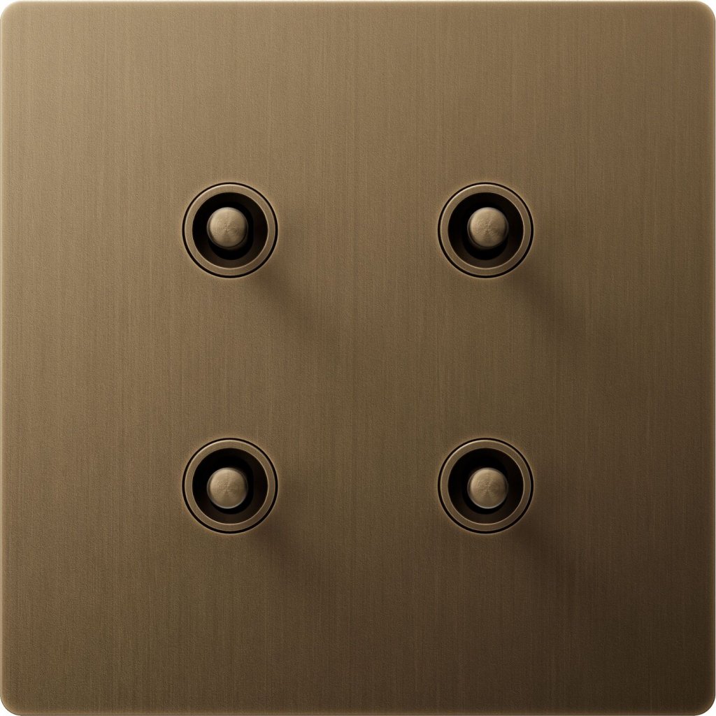 Antique brass four-button Lutron HomeWorks keypad